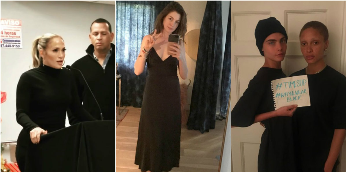 Famosas que no fueron a los Globos también vistieron de negro.