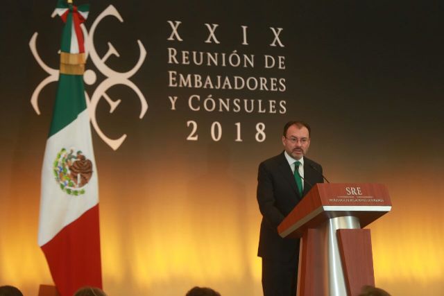 Luis Videgaray inaugura la 29 reunión de embajadores y diplomáticos. 