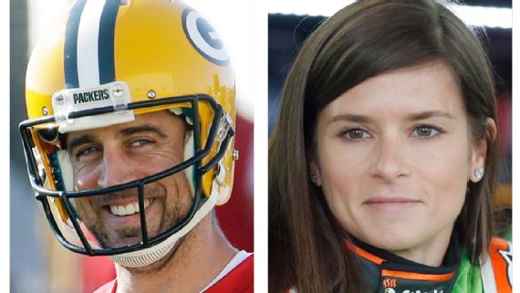 Aaron Rodgers y Danica Patrick