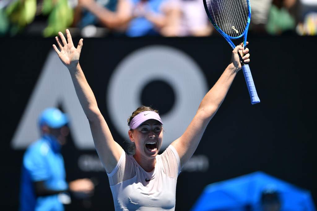Maria Sharapova en festejo 