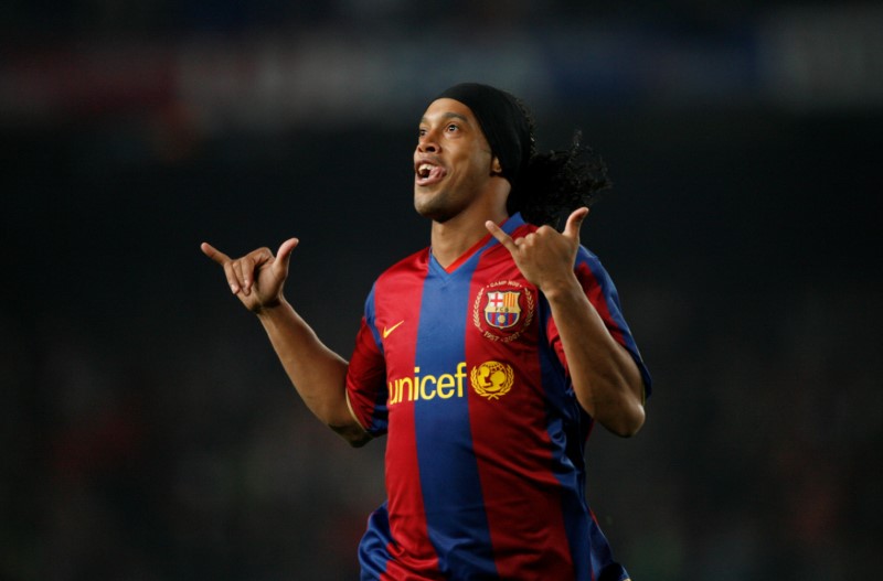 Ronaldinho en su etapa con el Barcelona