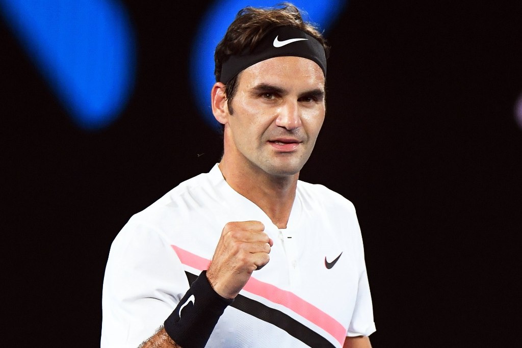 El suizo Roger Federer en festejo
