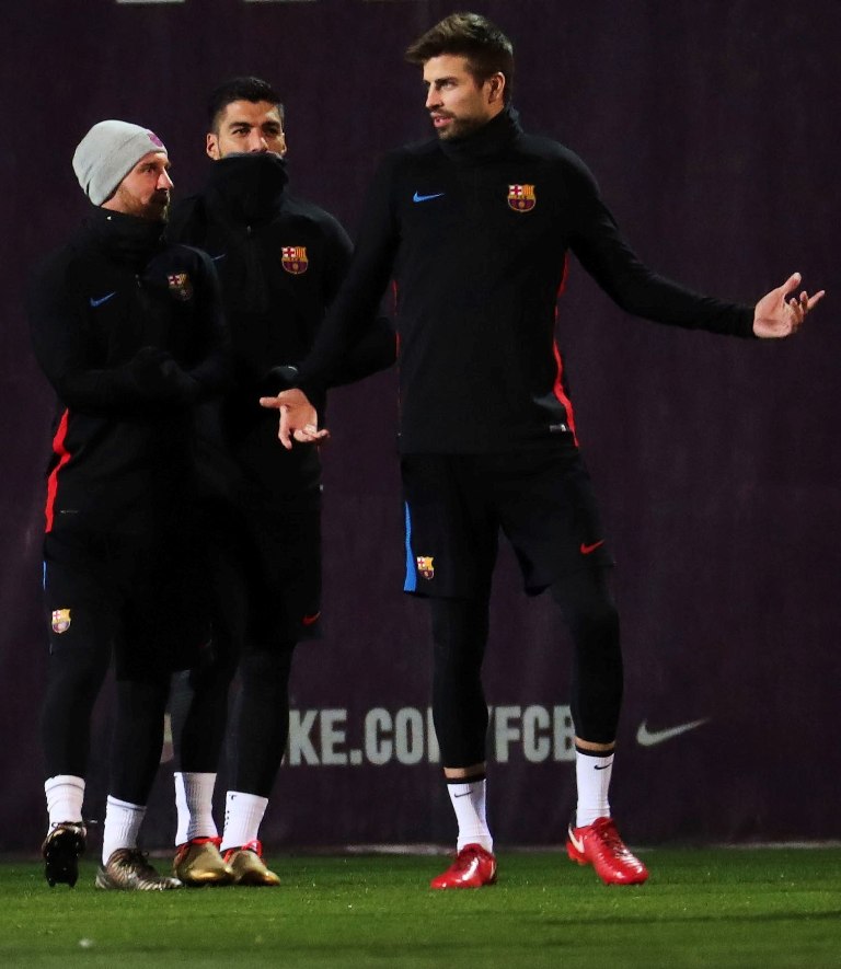 Gerard Piqué en entrenamiento con Barcelona