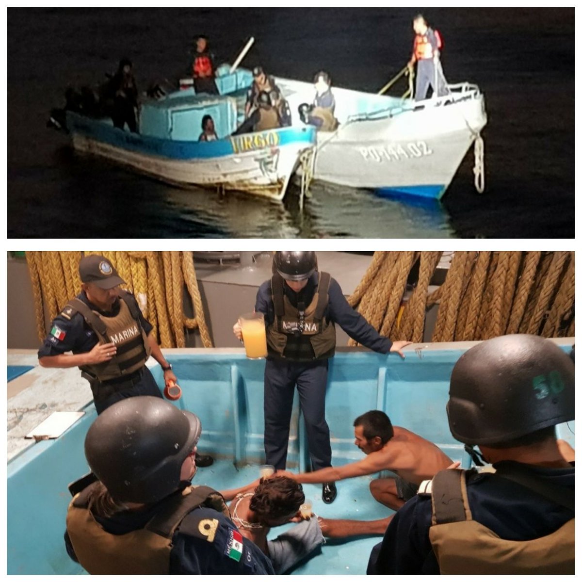 Los pescadores habían zarpado de las costa de Puerto Escondido, pero el mal tiempo y el oleaje alto generó que su barco naufragara.