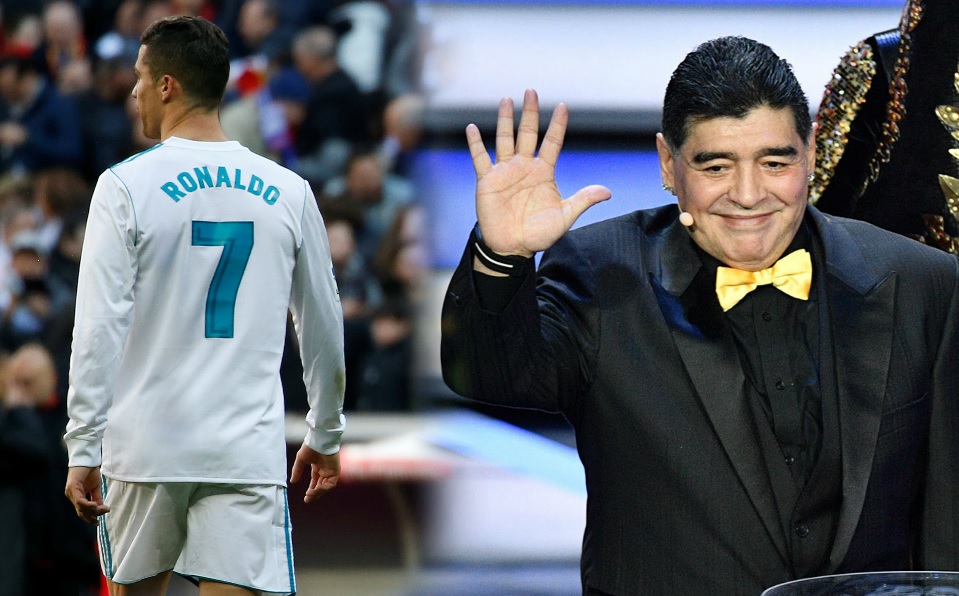 Cristiano Ronaldo y Diego Armando Maradona
