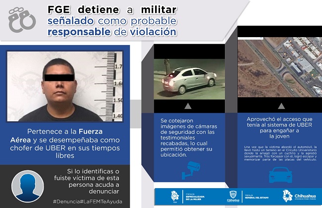 El militar fue detenido en los alrededores de la Base Militar de la Fuerza Aérea Mexicana.