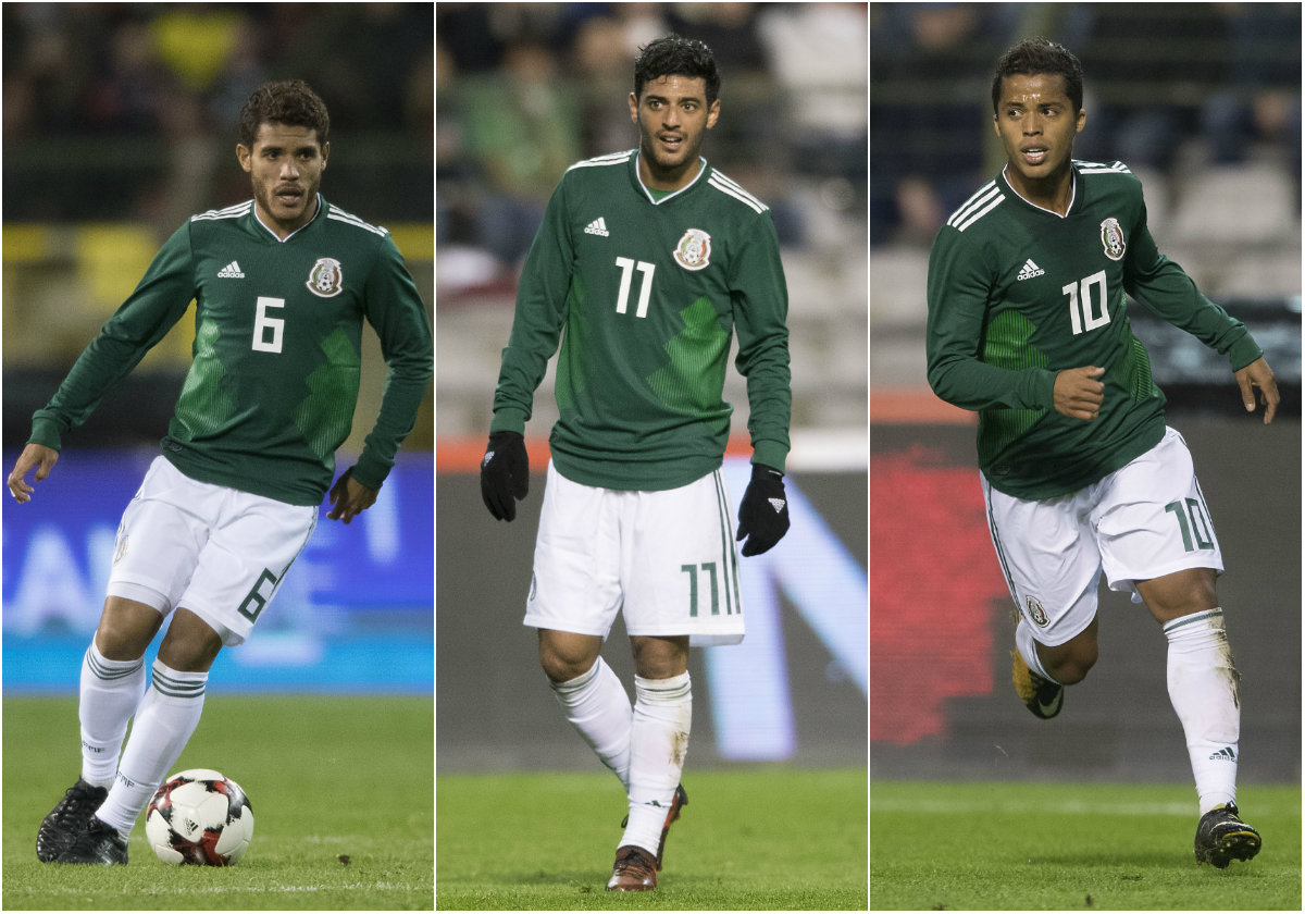 Jonathan dos Santos, Carlos Vela y Giovani dos Santos