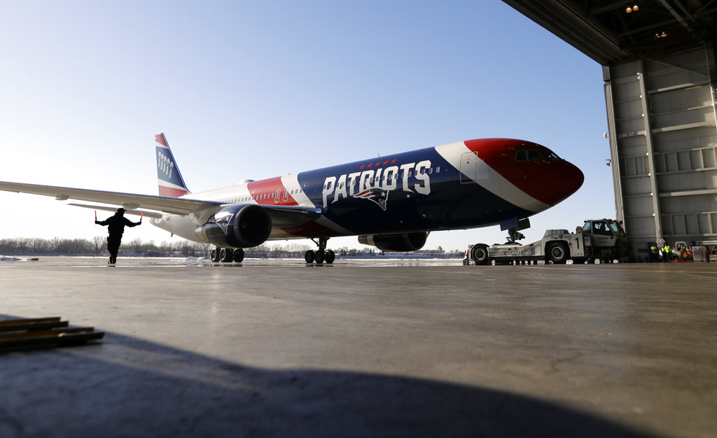 El avión que llevó a los Patriotas de Nueva Inglaterra a Minneapolis