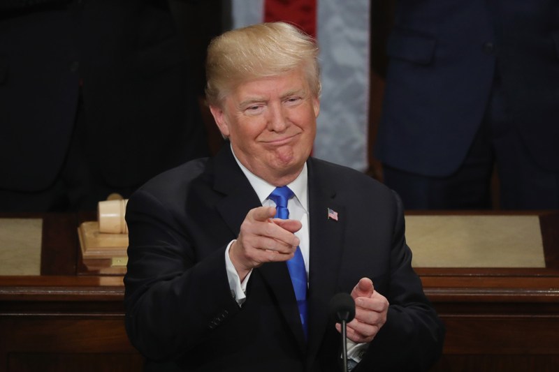 El presidente Donald Trump durante su discurso.