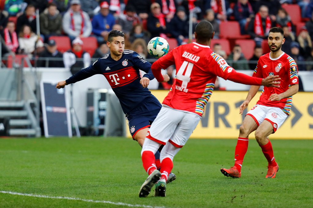 James marcó gol en la victoria del Bayern