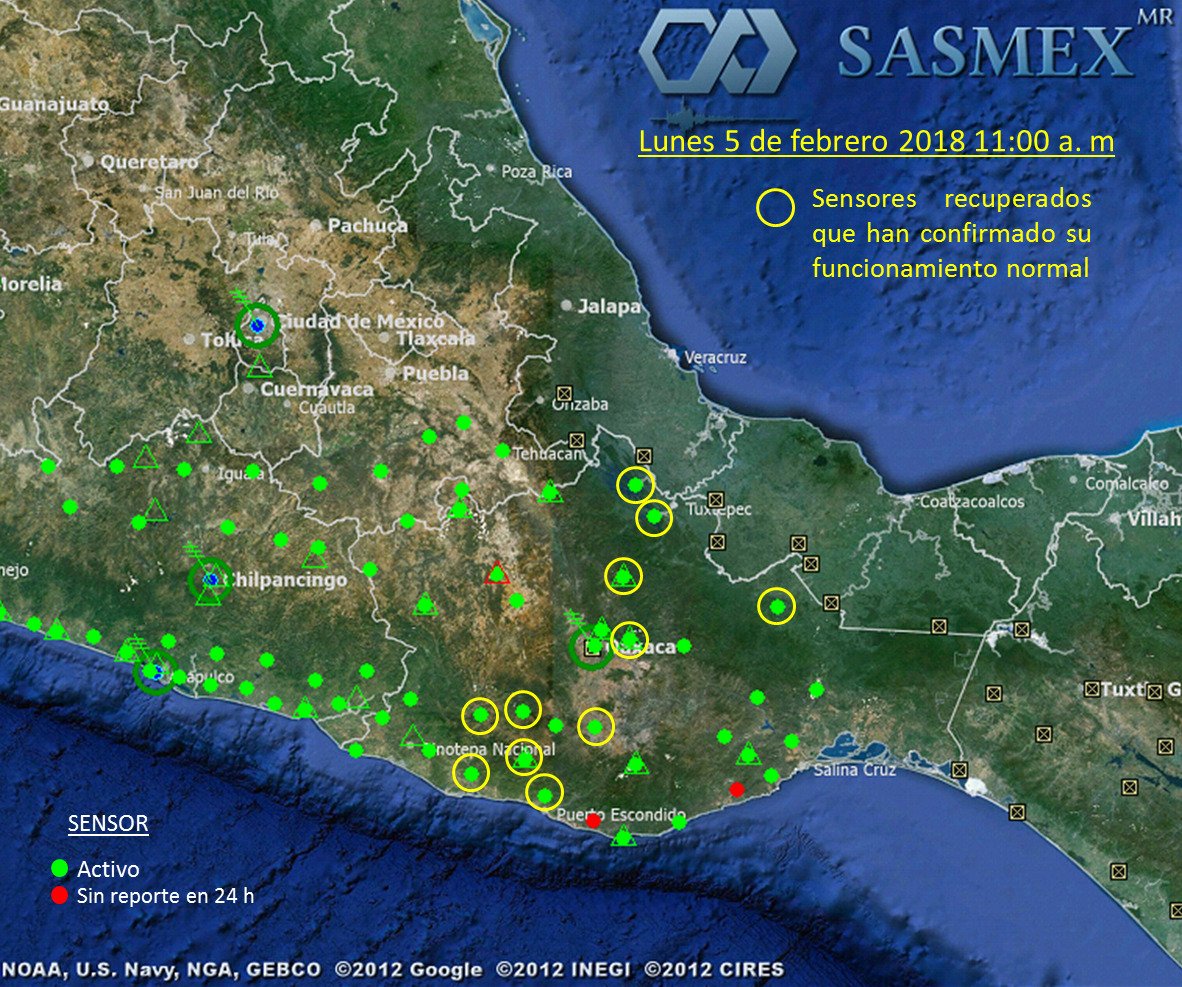 Sensores recuperados en Oaxaca.