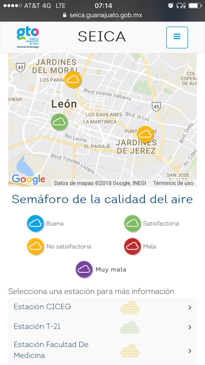 De acuerdo a monitoreo en SEICA. 