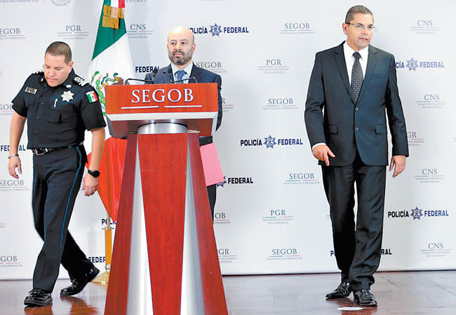 El comisionado nacional de Seguridad encabezó una conferencia de prensa en la Secretaría de Gobernación. 