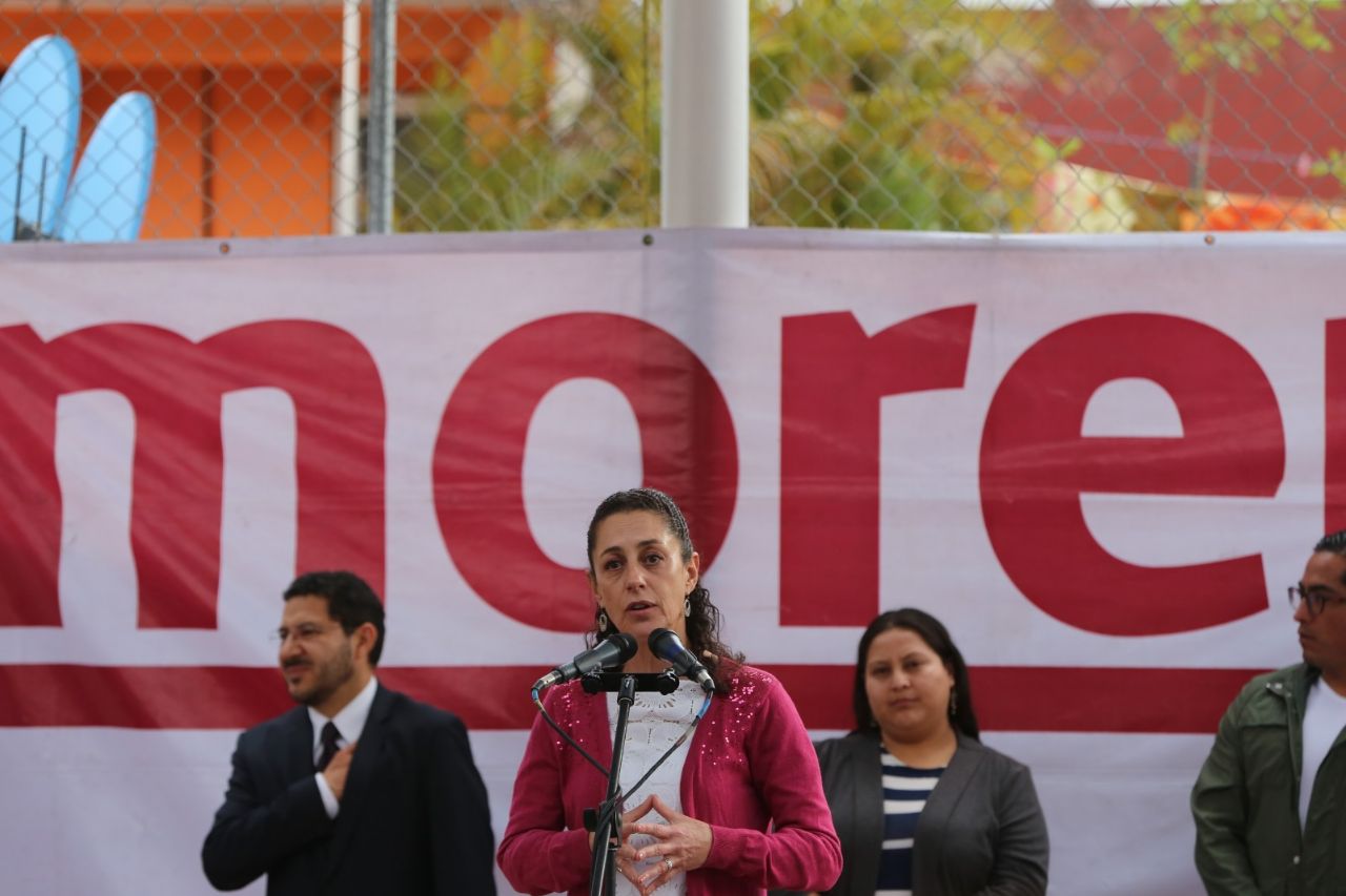 Mitin de Claudia Sheimbaum en la colonia Pasteros en Azcapotzalco. 