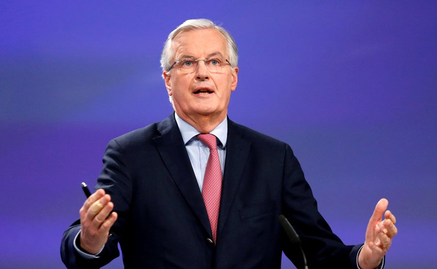 El negociador de la Unión Europea, Michel Barnier, en una conferencia en la sede de la Comisión de la UE en Bruselas, Bélgica.