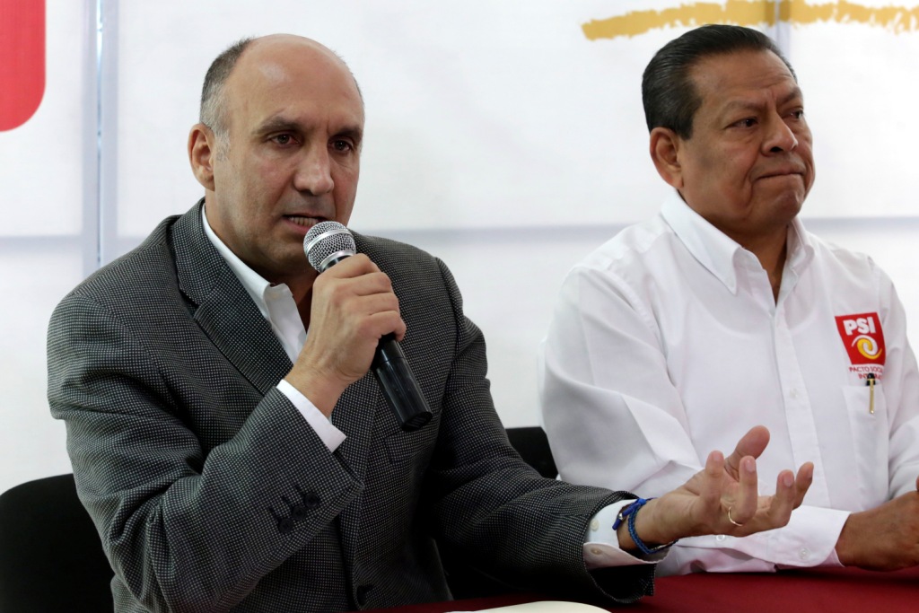 Víctor Gabriel Chedraui, presentado como precandidato a la alcaldía de Puebla por el PSI.