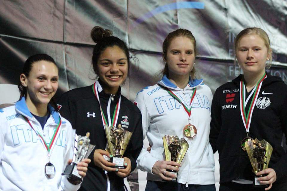 Natalia Botello junto al resto del pódium