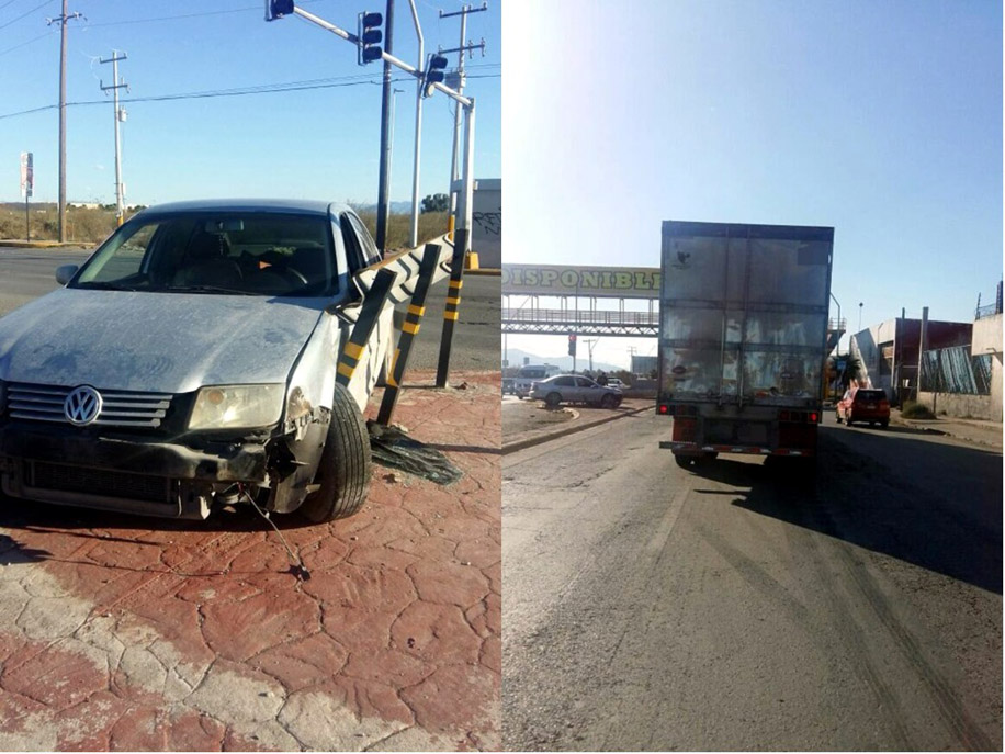 El tráiler intentó frenar pero no fue suficiente. 