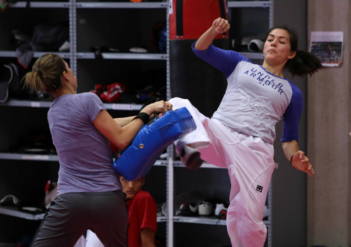 María del Rosario Espinoza en un entrenamiento