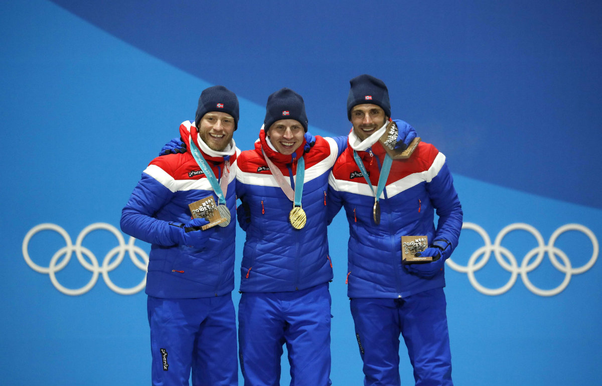 Noruega se adueñó del podio de skiatlón con Simen Hegstad Krüger, Martin Johnsrud Sundby y Hans Christer Holund