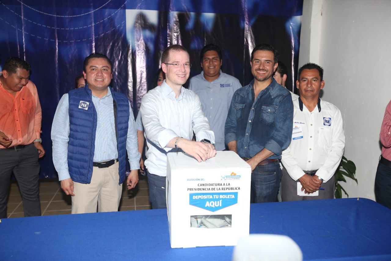 Ricardo Anaya y Yunes Márquez participan en la votación interna del PAN