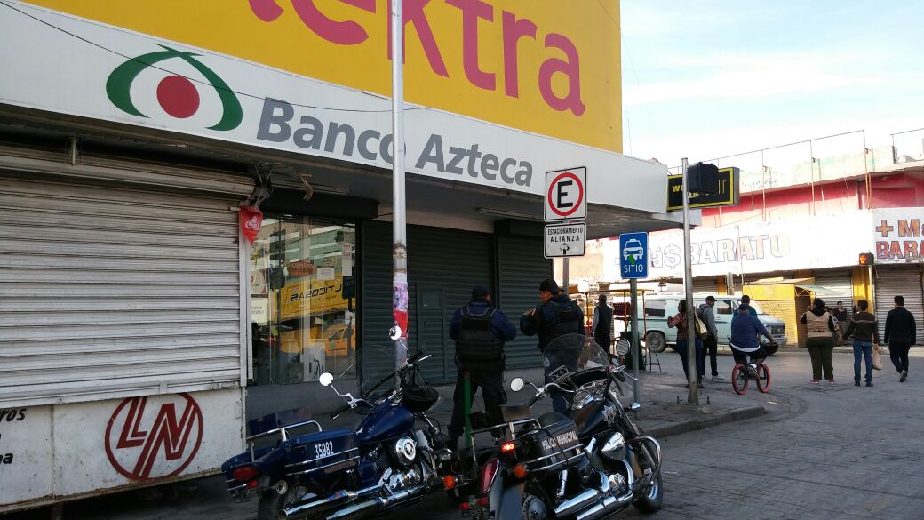 El robo ocurrió esta madrugada en la sucursal de Hidalgo y calle Ramos Arizpe. 