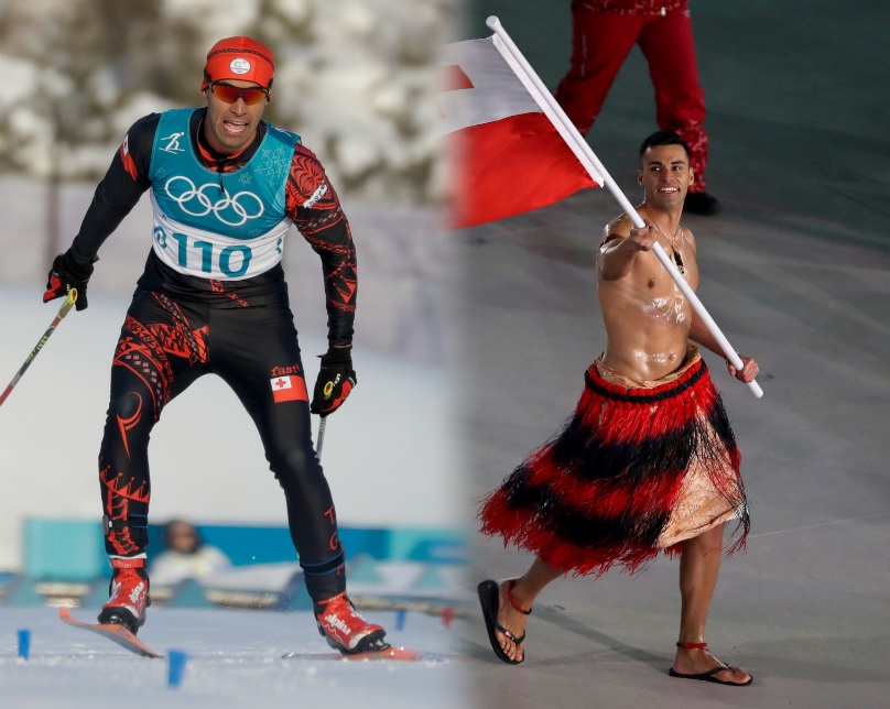 Pita Taufatofua, esquiador tongano