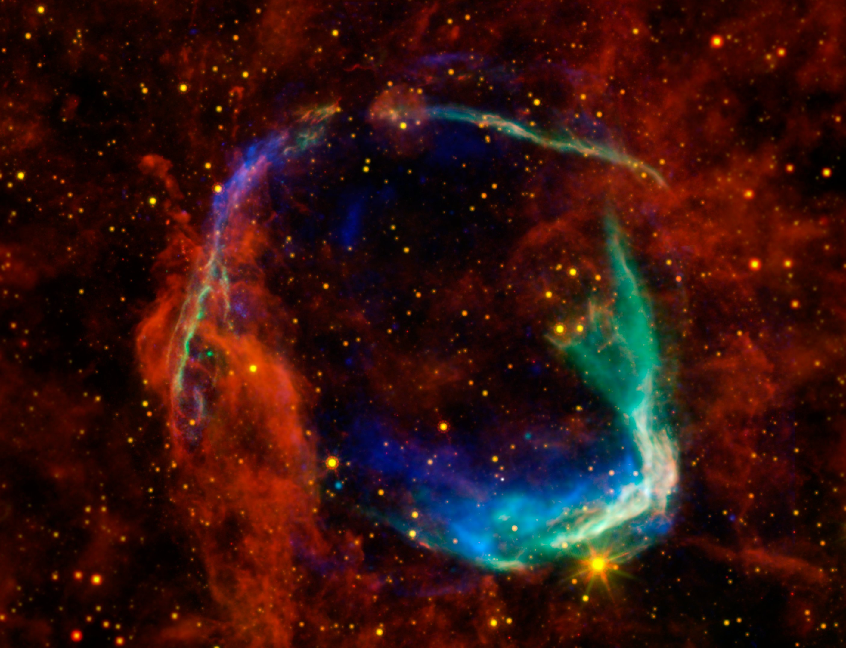 Una ilustración científica de una supernova.