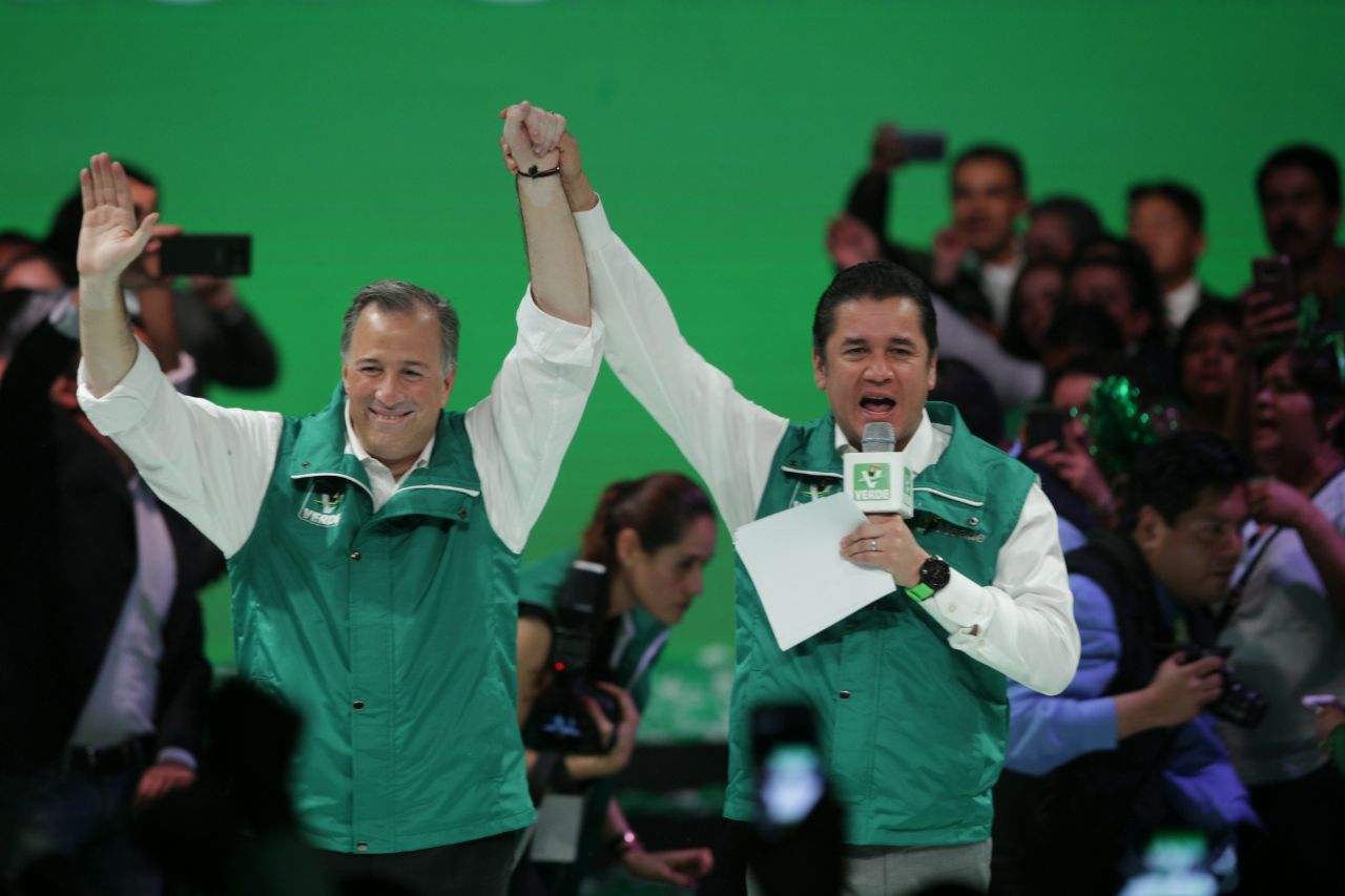 José Antonio Meade rindió protesta ayer como candidato del PVEM a la Presidencia.