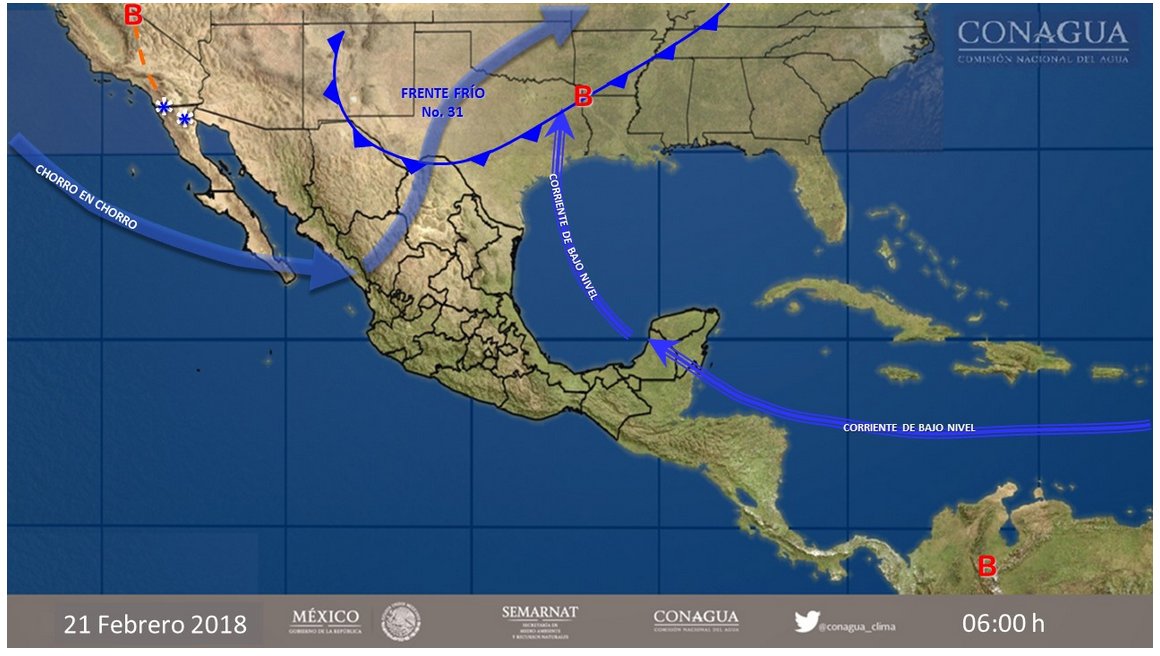 El Servicio Meteorológico Nacional aún espera la llegada de 2 frentes fríos.