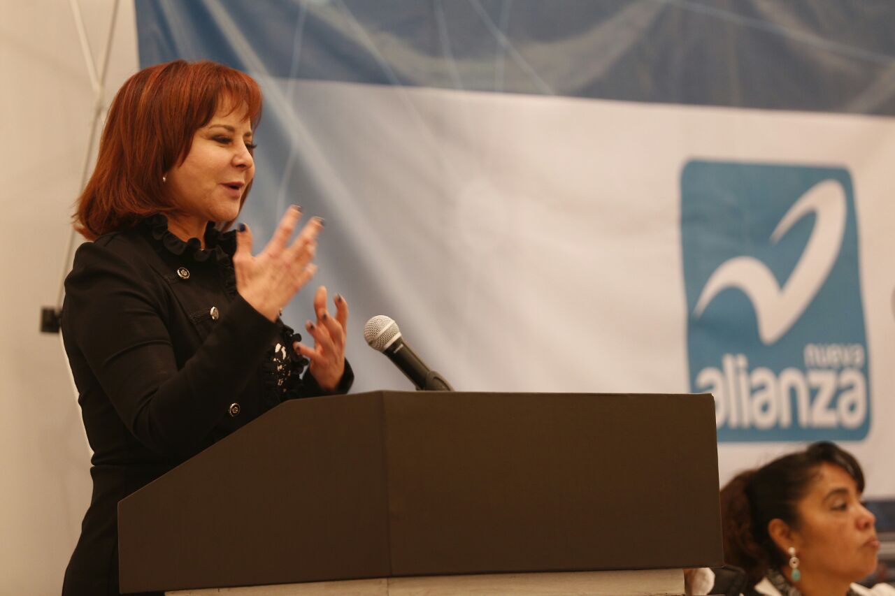 Purificación Carpinteyro, candidata de Nueva Alianza a la Jefatura de Gobierno. 