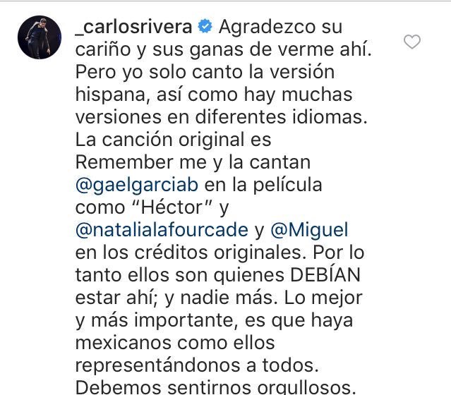 La razón es porque él sólo cantó la versión para hispanoamérica, mientras que Natalia, Gael y Miguel interpretaron la versión en inglés.