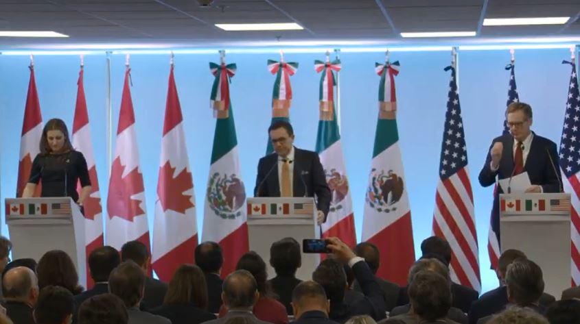 Los representantes de México, Canadá y Estados Unidos informaron sobre los avances en la séptima ronda de negociaciones del TLCAN.