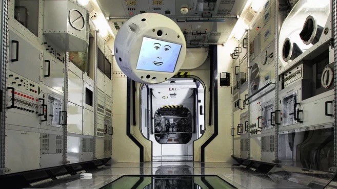 CIMON es un asistente con inteligencia artificial que fue descrito como un 'cerebro flotante'.