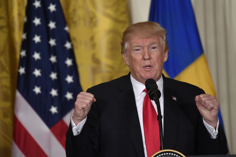 Donald Trump durante la conferencia en la Casa Blanca.