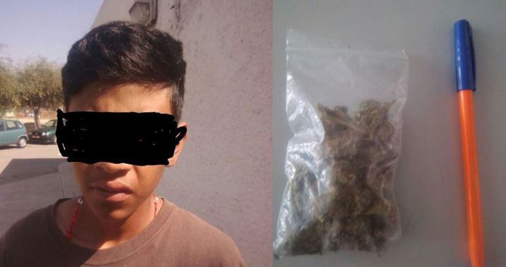 Joven de 14 años es detenido por posesión de marihuana