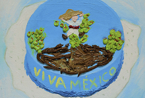 'Aquí va a una fiesta un pastel Sanborns'