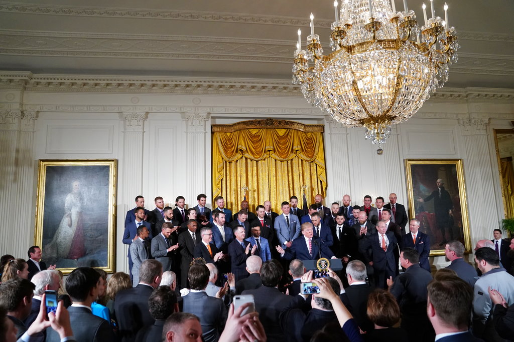 Los Astros de Houston visitaron al presidente Donald Trump en la Casa Blanca
