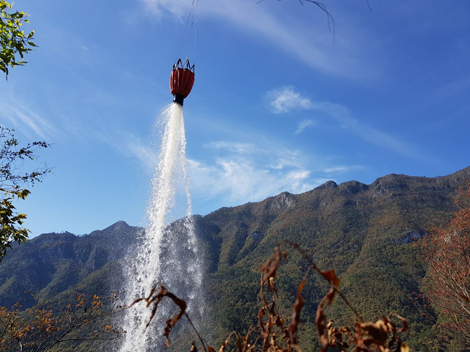 En las labores participan 75 elementos y  dos helicópteros.