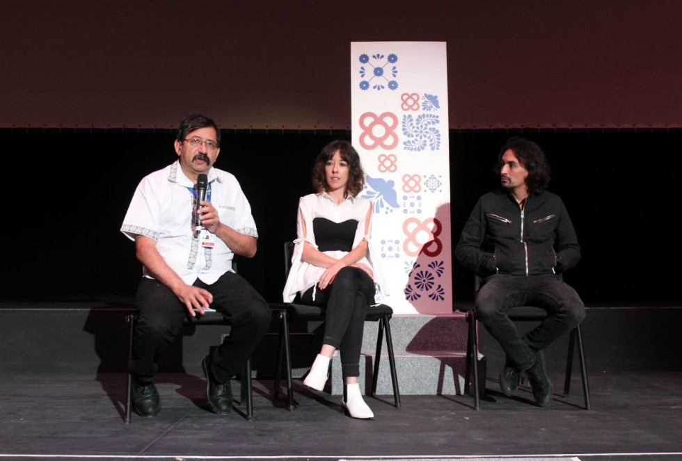 Gerardo Salcedo, Andrea Camponovo y Martín Boulocq en rueda de prensa sobre Eugenia. 