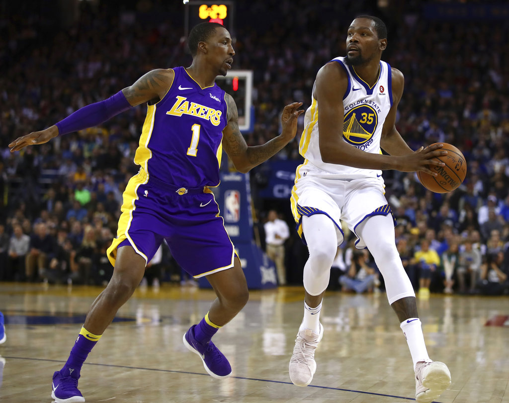 Kevin Durant fue la figura de los Warriors vs Lakers