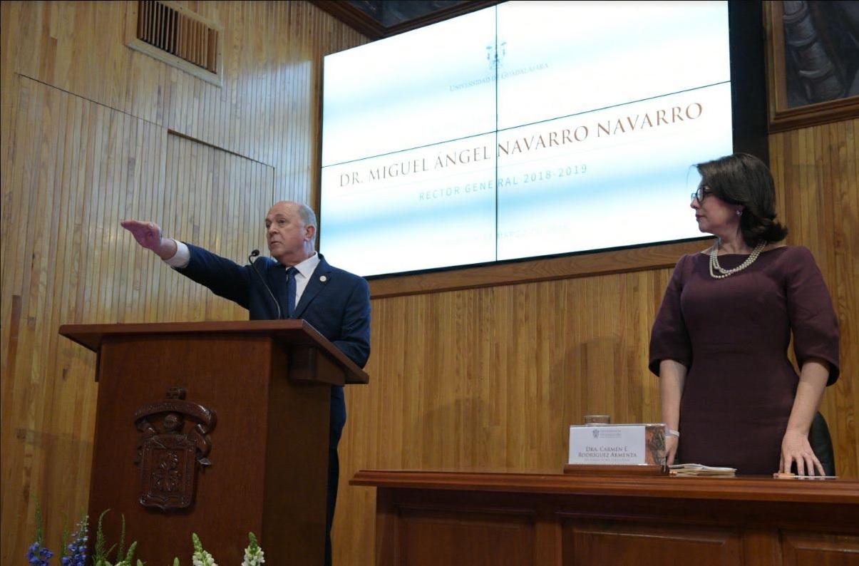 Navarro encabezará la rectoría general de la Casa de Estudio del 16 de marzo de 2018 al 31 de marzo del 2019, 