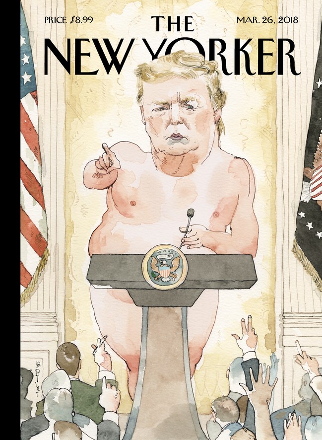 The New Yorker 'desnuda' a Donald Trump ante la prensa.