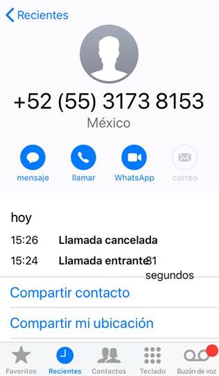 Éste es el número con el que intentan hacer el fraude.
