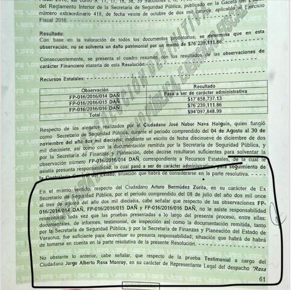 Arturo Bermúdez Zurita  fue acusado por un desvío de 340 millones de pesos durante el gobierno de Javier Duarte.