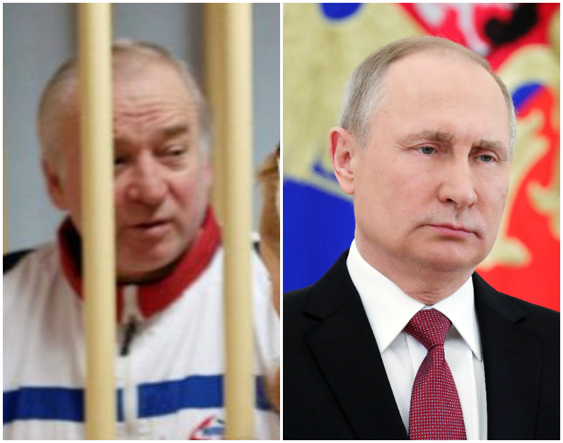 El ex espía Sergei Skripal y el presidente ruso Vladimir Putin.