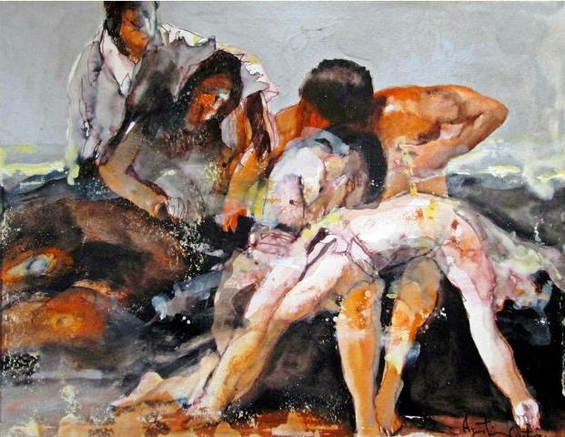 Sobre el desapego (Agustín Castro. Mixta sobre papel)