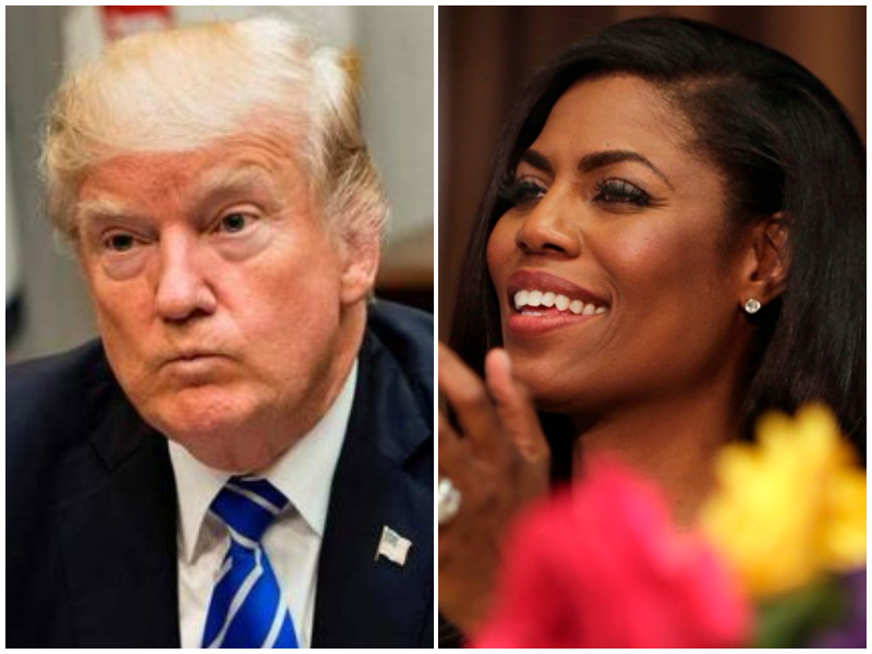 El presidente Donald Trump y su ex colaboradora Omarosa Manigault Newman.