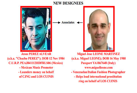 Jesus Pérez Alvear y Miguel José Leone Martínez fueron sancionados por Estados Unidos.