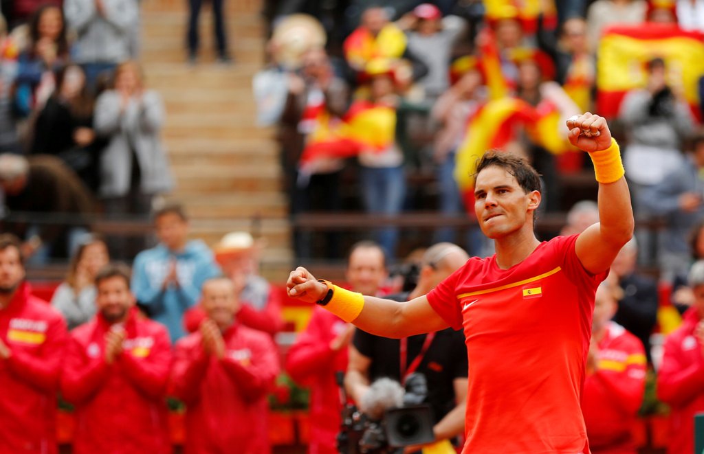 rafael Nadal en festejo 